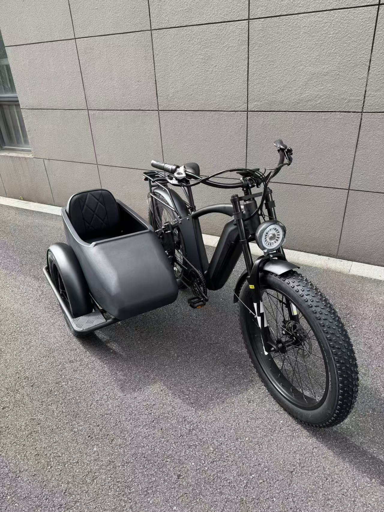 500W Jet Black Trike Electric bicycle Sidecar Bike with Aluminum‑Alloy Frame 039912 - Image 11