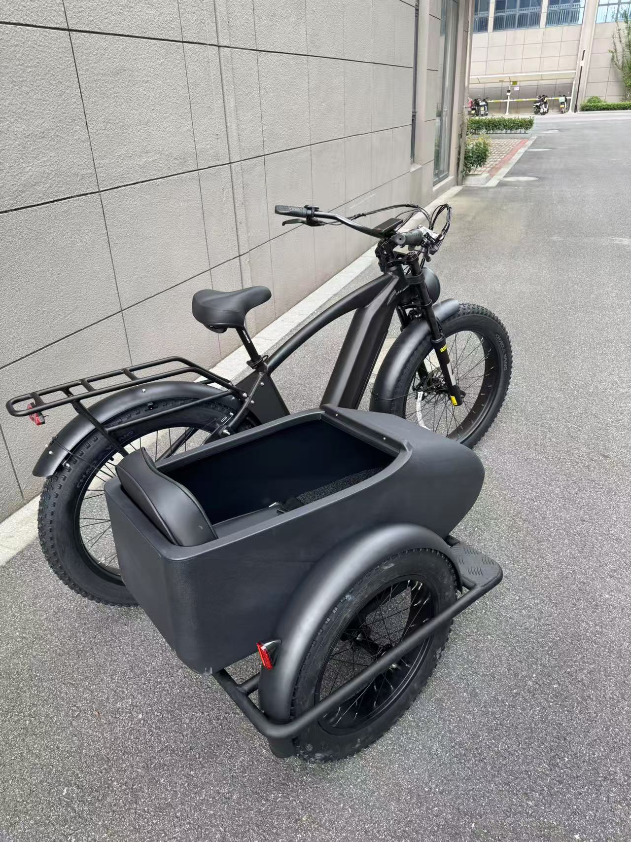500W Jet Black Trike Electric bicycle Sidecar Bike with Aluminum‑Alloy Frame 039912 - Image 13