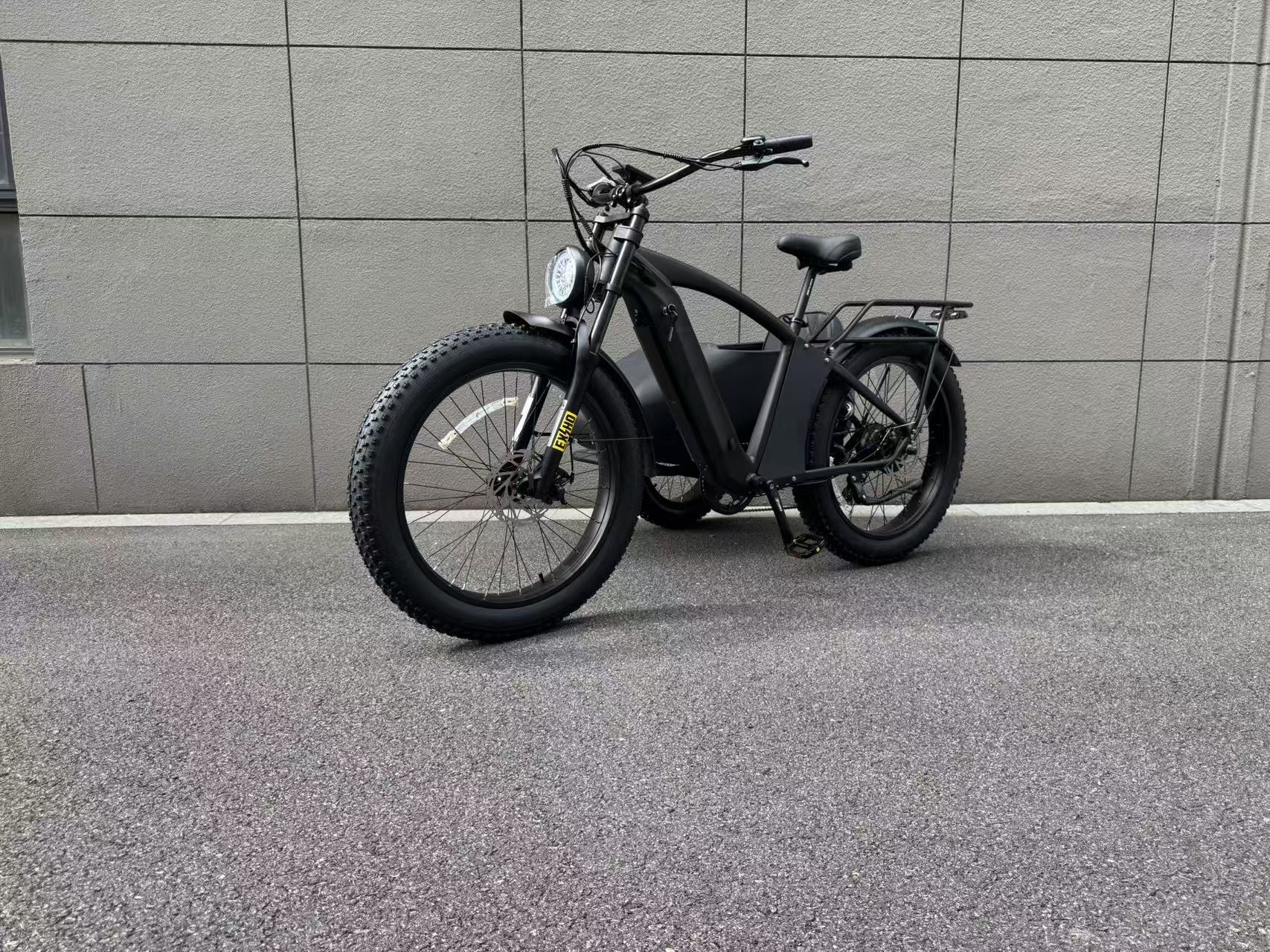 500W Jet Black Trike Electric bicycle Sidecar Bike with Aluminum‑Alloy Frame 039912 - Image 14