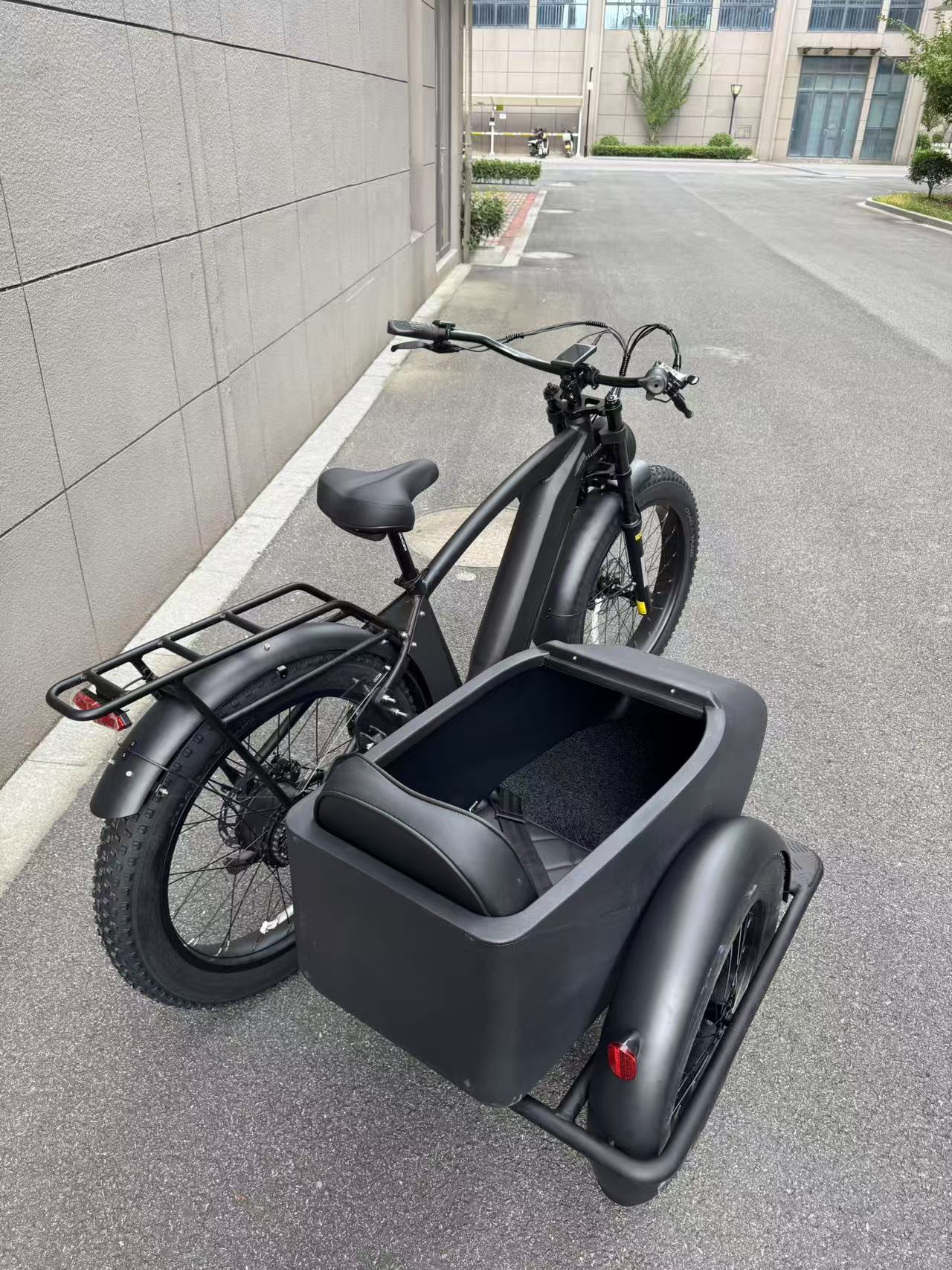 500W Jet Black Trike Electric bicycle Sidecar Bike with Aluminum‑Alloy Frame 039912 - Image 7