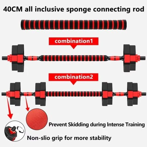 110 Lbs Adjustable Dumbbell Weight Set for Strength Training & Lifting | SKU: S1225 - Image 4