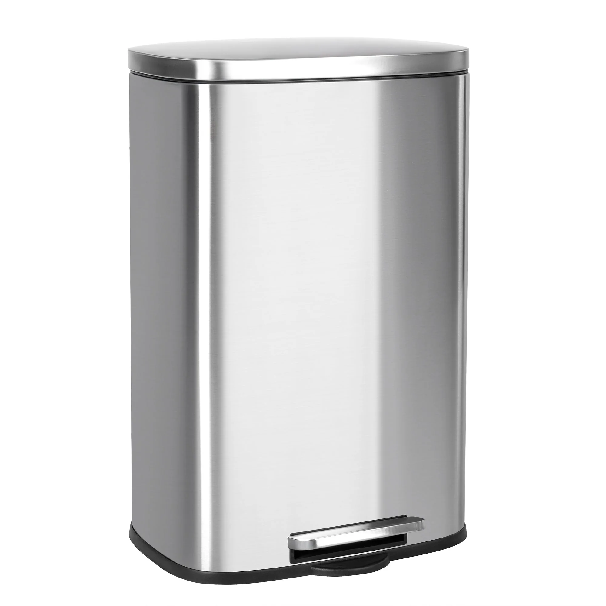 50L Stainless Steel Step Trash Can with Inner Bucket – Soft-Close, Fingerprint-Resistant Kitchen Bin AMTC550B