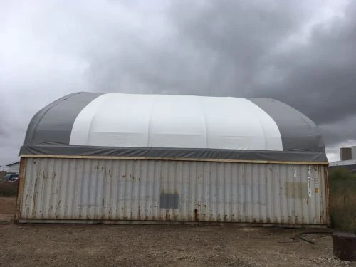 50x40 & 50x80 FT Double Truss Fabric Storage Buildings – Heavy-Duty PVC Container Shelters - Image 4