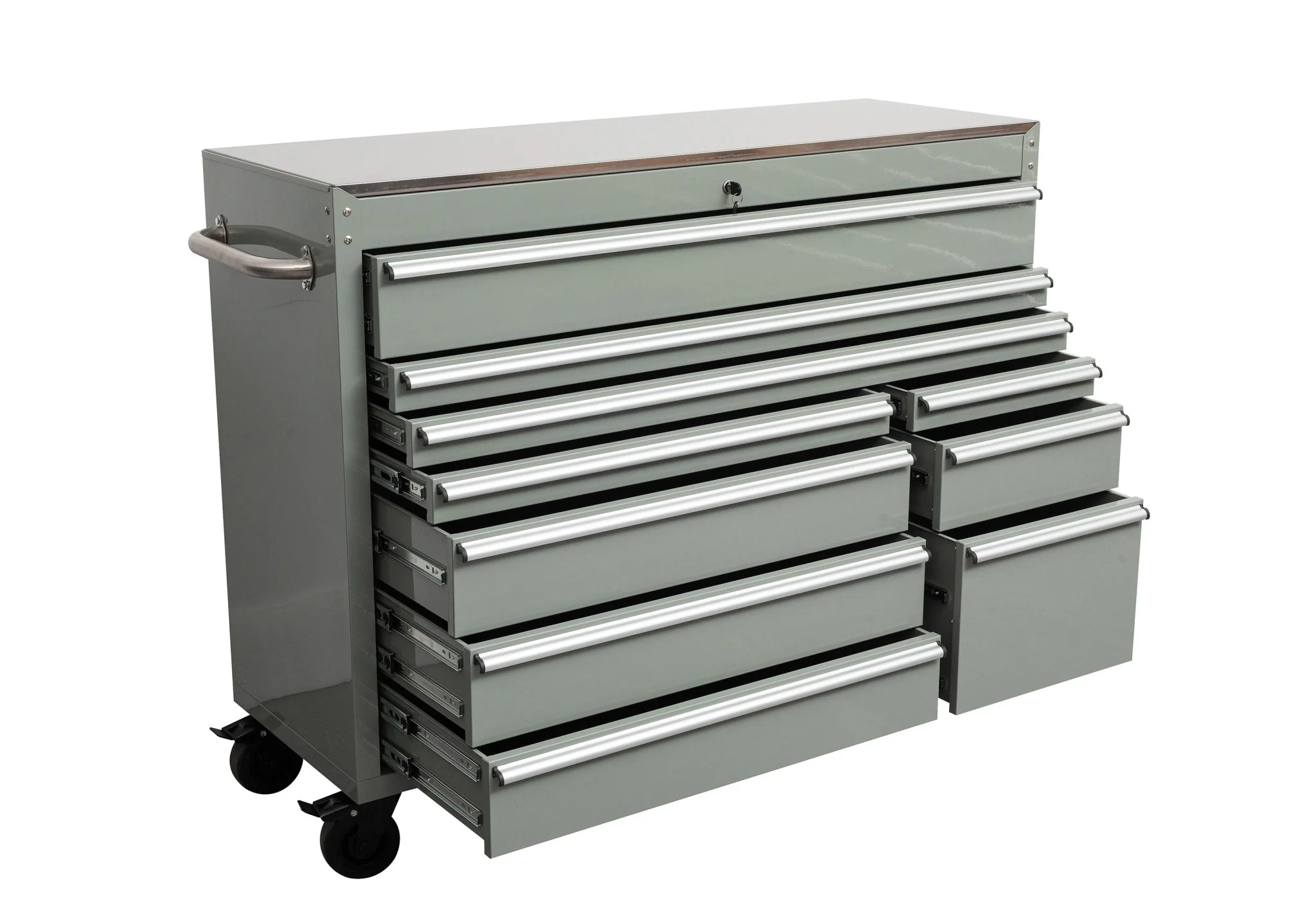 55" Siebel Tool Bench with Stainless Steel Top | 10-Drawer Workstation - Image 11