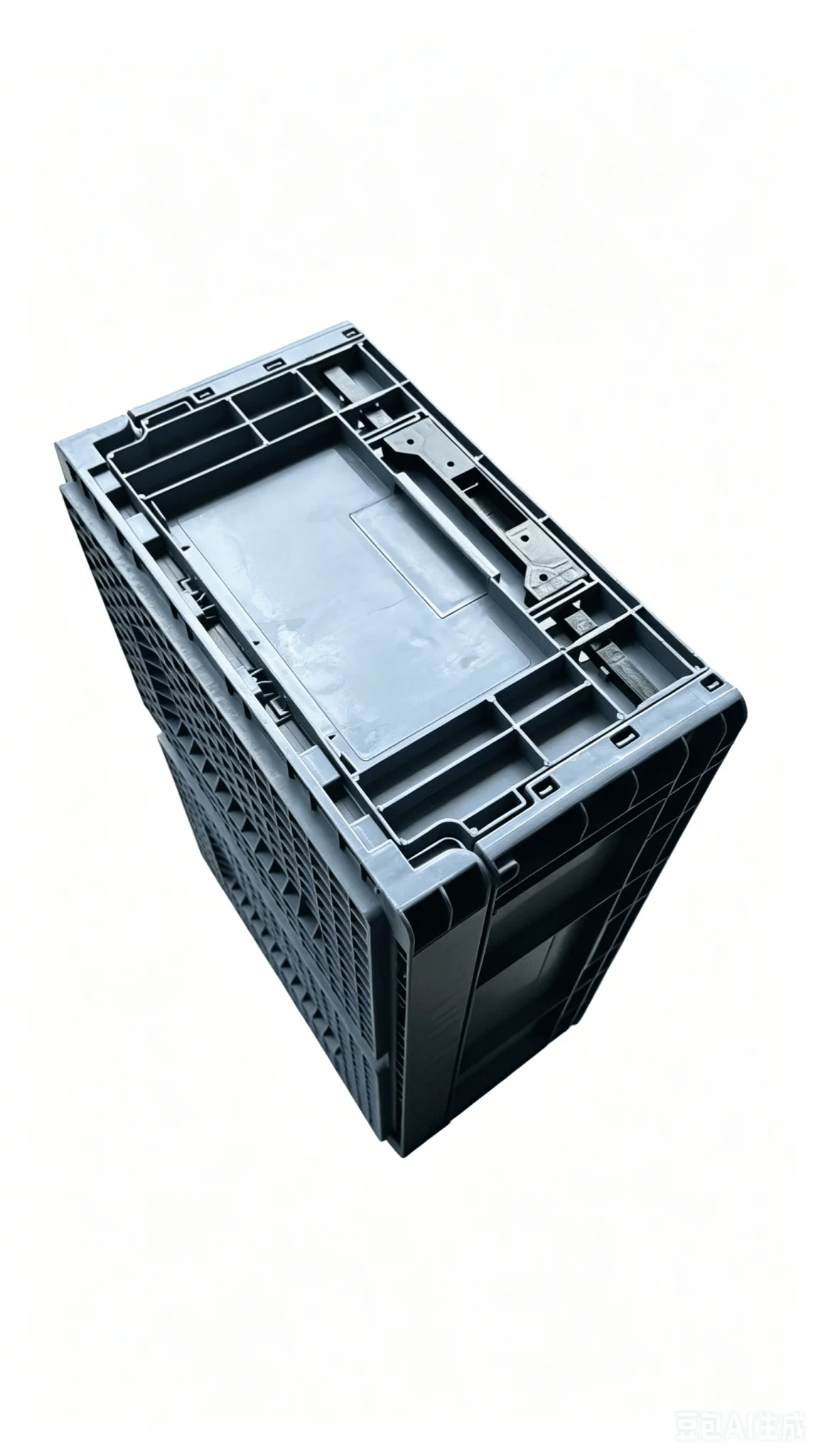55L Foldable Plastic Storage Bin 23.6" x 15.7" x 9.1" Collapsible Crate with 2.4" Flat Storage Design FPB552 - Image 2
