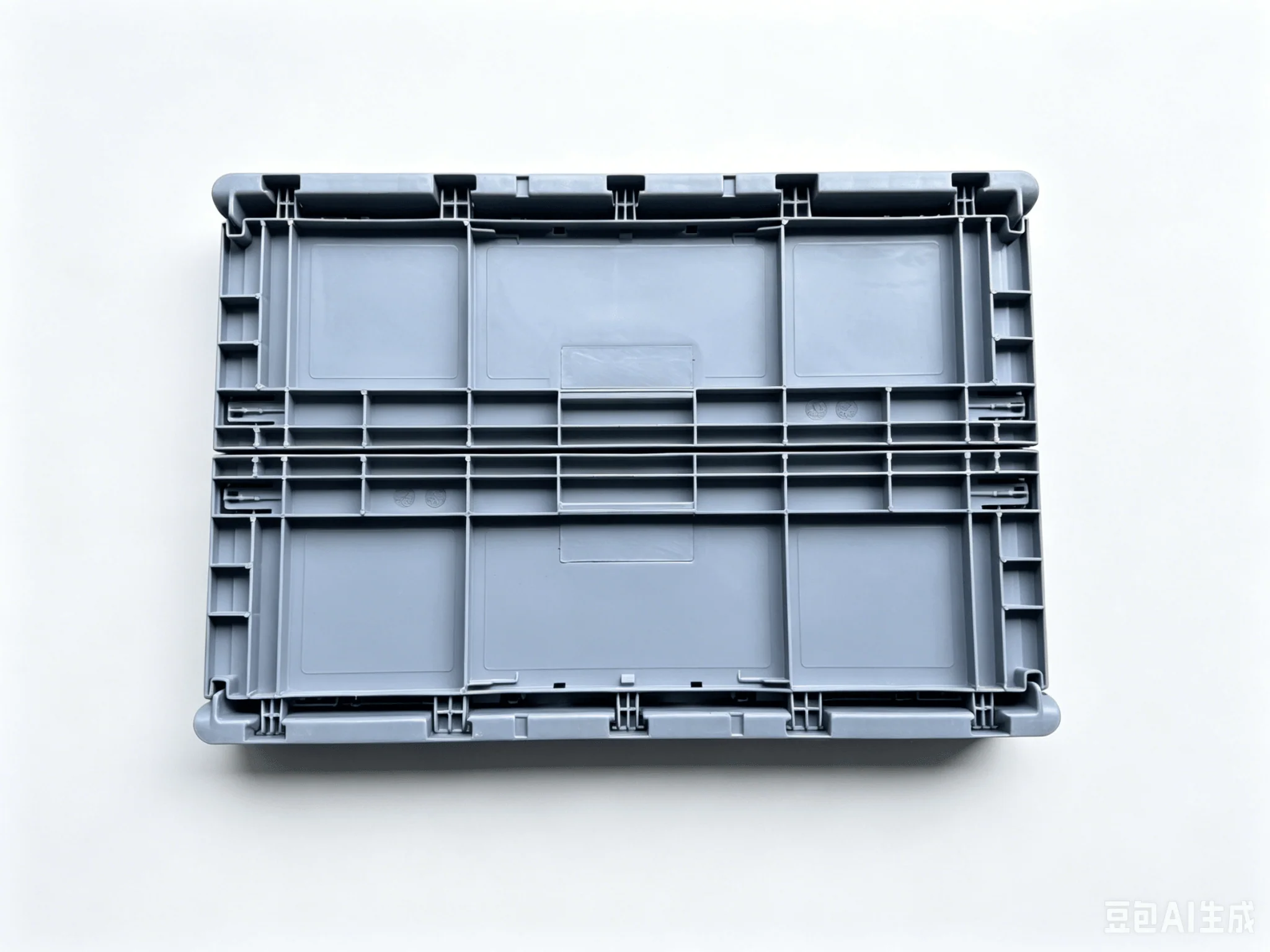 55L Foldable Plastic Storage Bin 23.6" x 15.7" x 9.1" Collapsible Crate with 2.4" Flat Storage Design FPB552 - Image 3