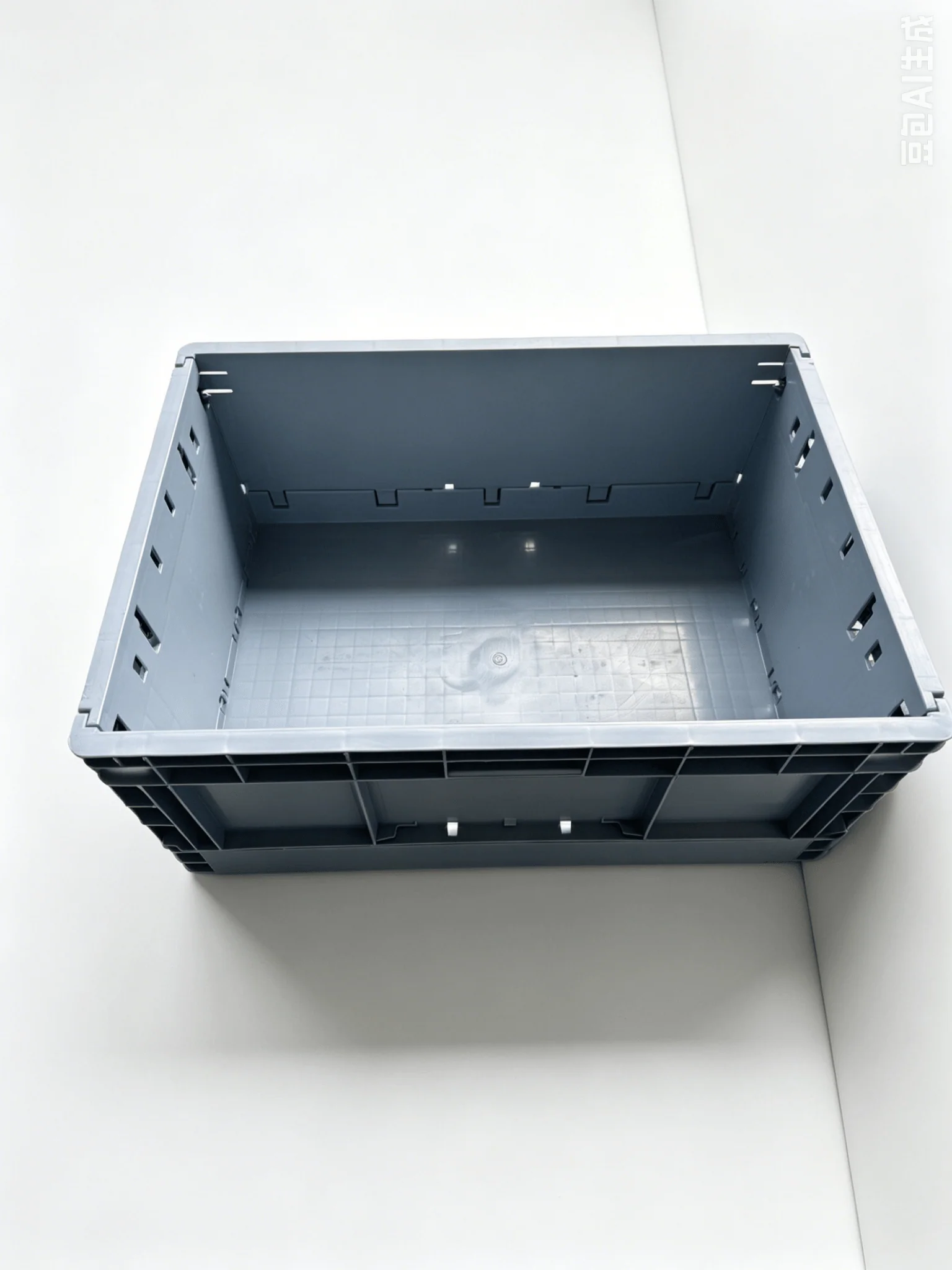 55L Foldable Plastic Storage Bin 23.6" x 15.7" x 9.1" Collapsible Crate with 2.4" Flat Storage Design FPB552 - Image 4