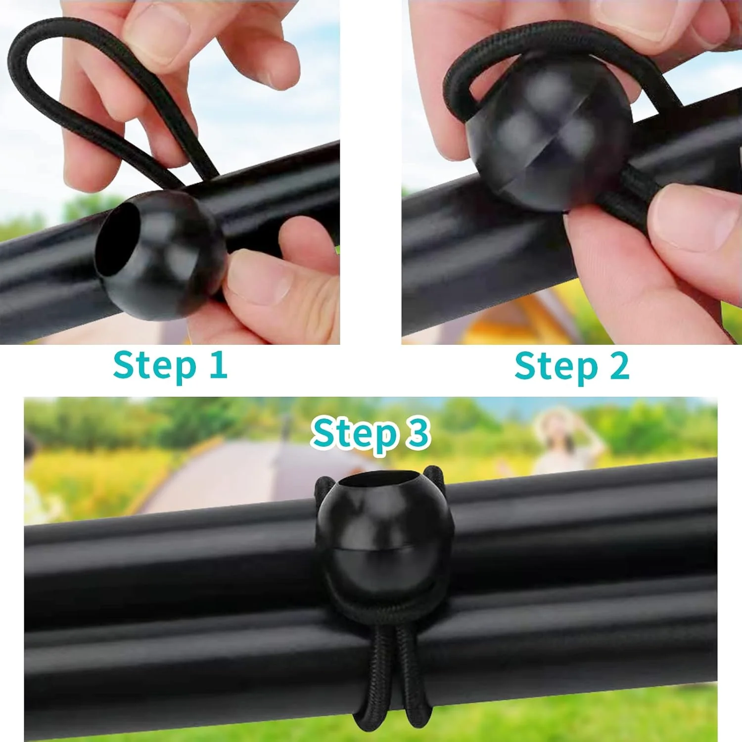 6 , 9 & 11 Bungee Ball Cords – Heavy-Duty Elastic Tie Downs for Tarps, Canopies, Camping & Outdoor Gear – 50 Pack Each - Image 2