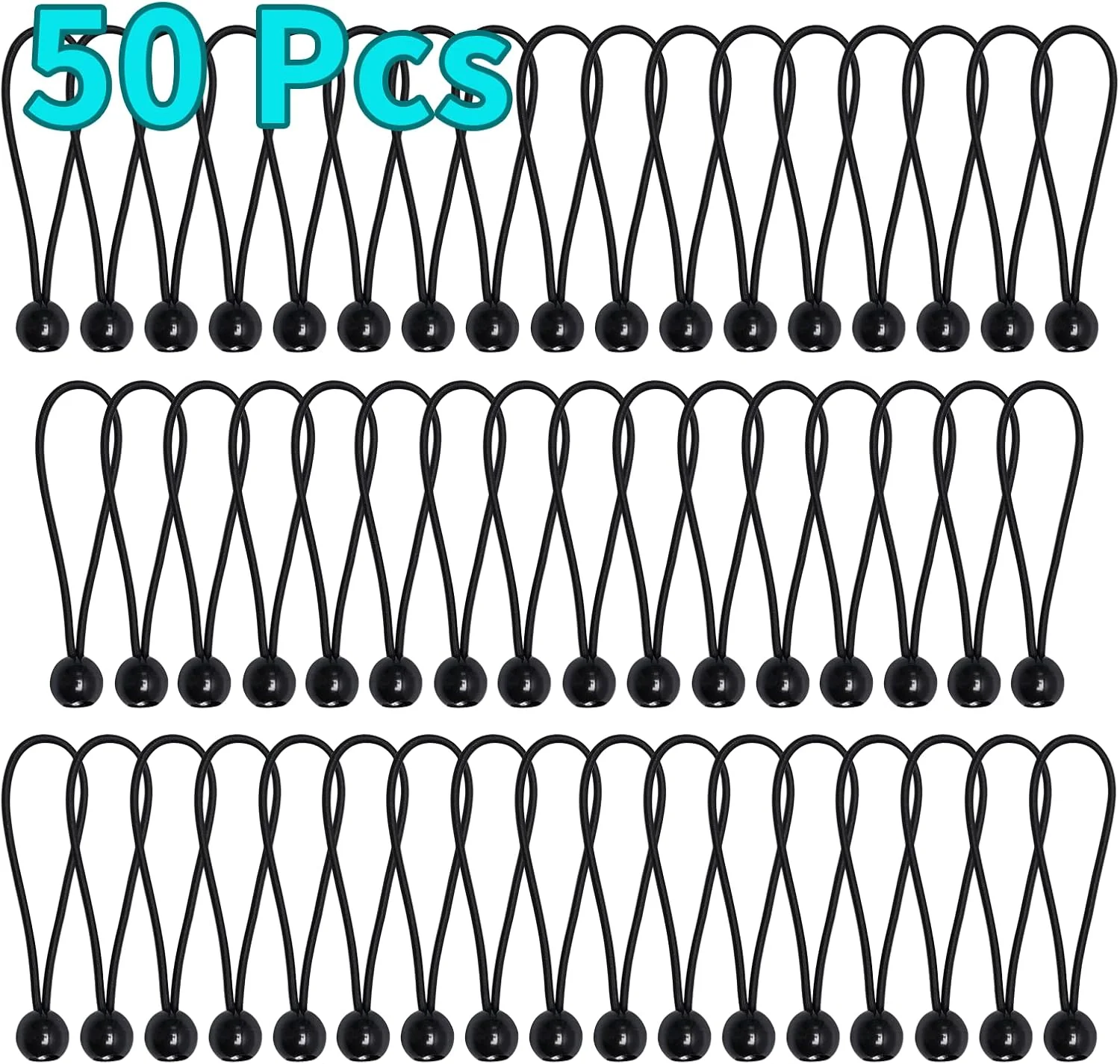 6 , 9 & 11 Bungee Ball Cords – Heavy-Duty Elastic Tie Downs for Tarps, Canopies, Camping & Outdoor Gear – 50 Pack Each - Image 4