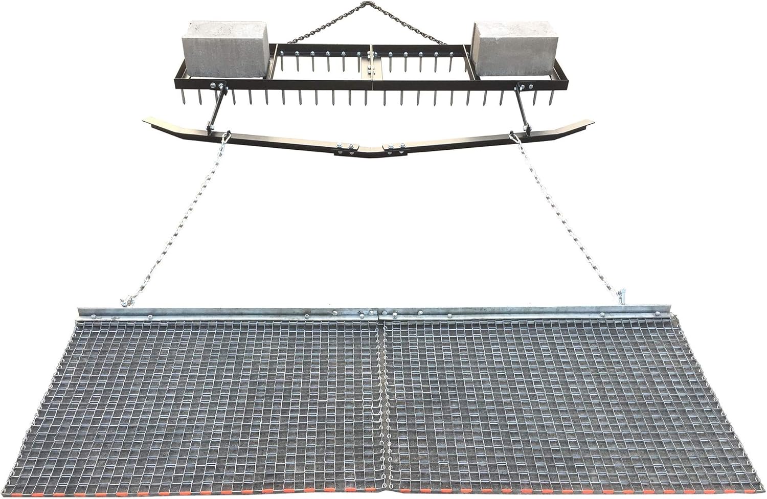 6 Ft Spike Drag Mat with Leveling Bar – Heavy-Duty Steel Mesh Arena & Driveway Drag for ATV, UTV, Tractor – Rust-Resistant Field Drag, 72"x18"