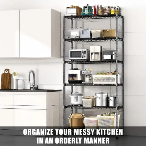 6-Tier Adjustable Wire Metal Shelving Rack – Heavy-Duty Garage Organizer | DWS2083 - Image 5
