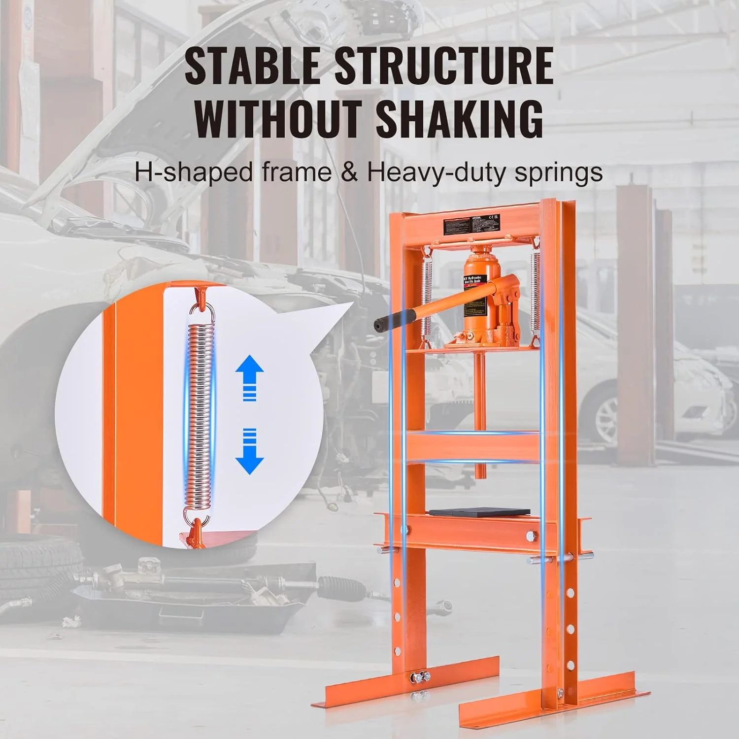 6-Ton H-Frame Hydraulic Shop Floor Press – Heavy-Duty Steel Frame with Relief Valve 3581271 - Image 4