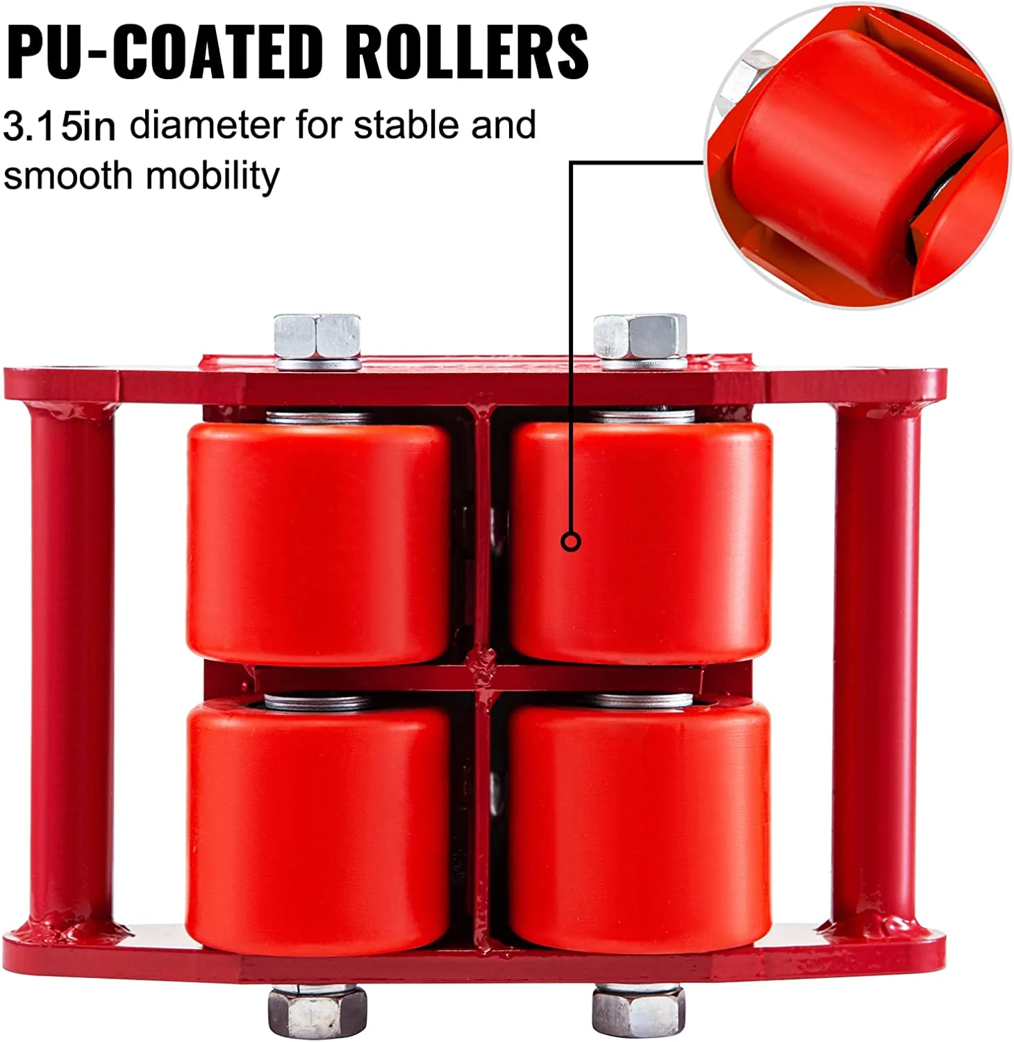 New 4 PCS 6-Ton Machinery Mover Skates | Heavy-Duty Equipment Moving Rollers | SKU 444423 - Image 2