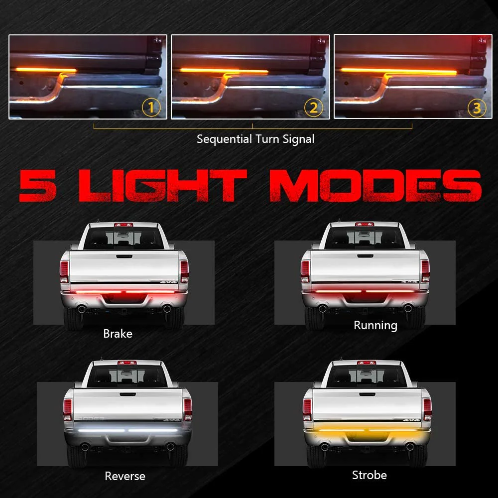 60" 5-Mode LED Tailgate Light Bar – Brake, Turn, Reverse, Signal | 765TGL - Image 2