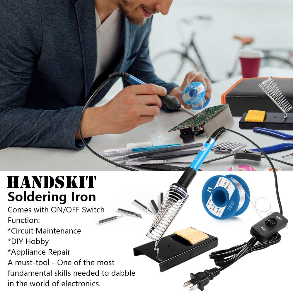 60 Watt Soldering Iron Kit with Stand, Wire & Repair Tools 21-in-1 TP936S1 - Image 3