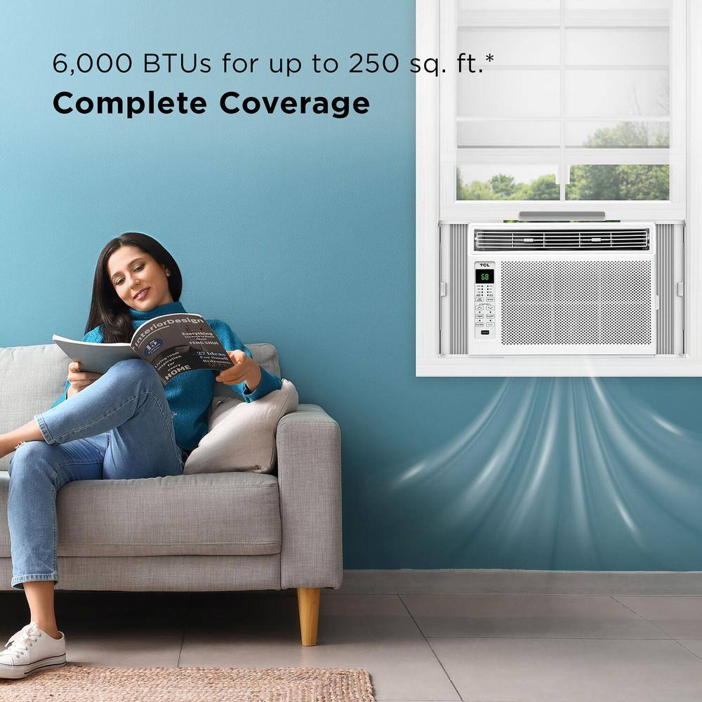 6000 BTU Window Air Conditioner, Fan and Dehumidifier, 250 sq. ft., Remote Control, Easy-to-Use, Reusable Filter - Image 3