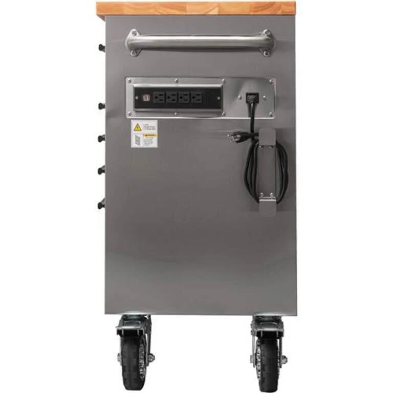 61-Inch Stainless Steel 9-Drawer Tool Chest with Power Strip HTC6109W - Image 3