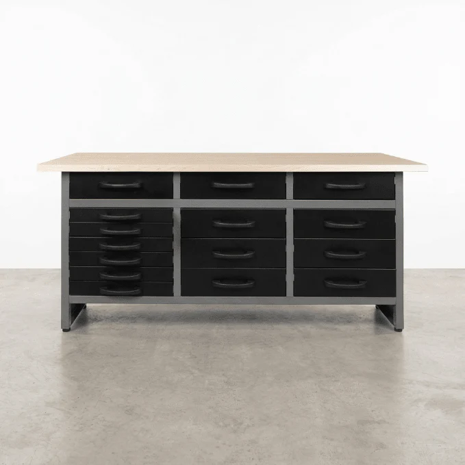 63" Heavy-Duty Metal Workbench with 15 Drawers | Garage Tool Storage Organizer - Image 4