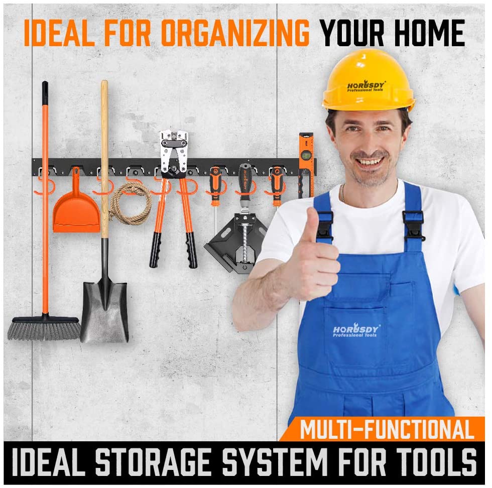 64" Garage Tool Organizer Wall Mount with Adjustable Hooks & Rails – Heavy-Duty Storage System WT21392 - Image 3