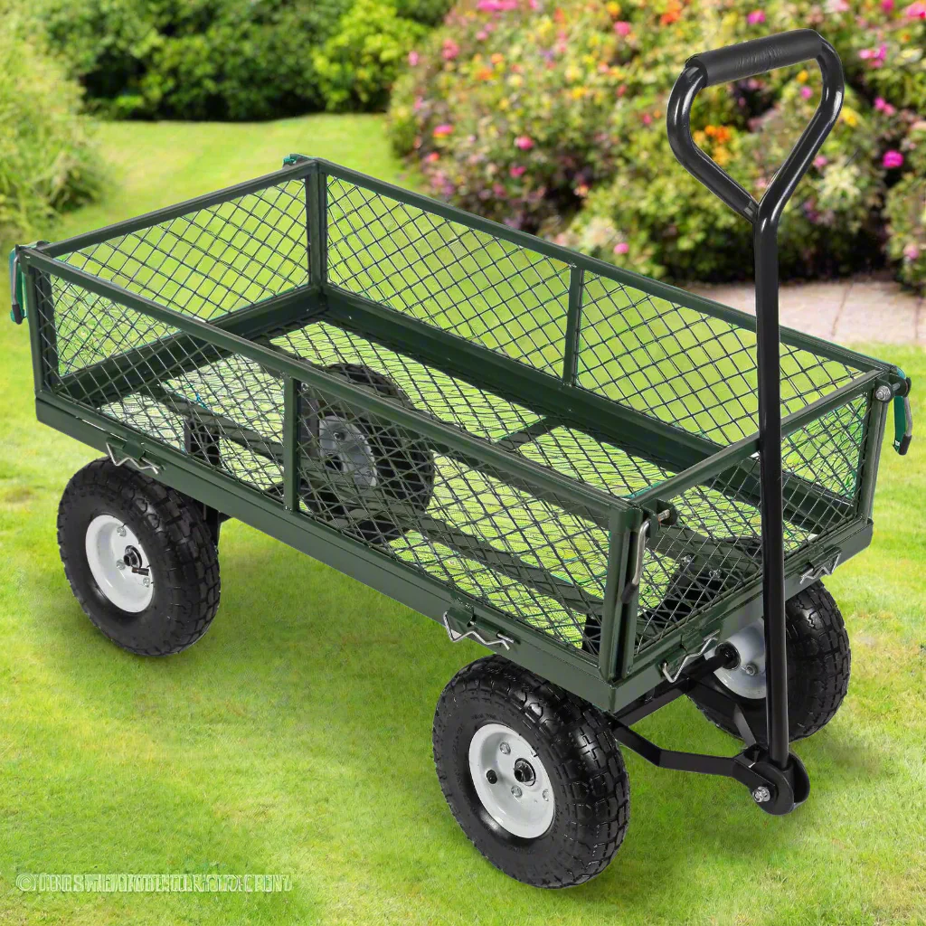 660 LB Heavy-Duty Mesh Garden Cart with Sturdy Wheels | SKU: TC1840B