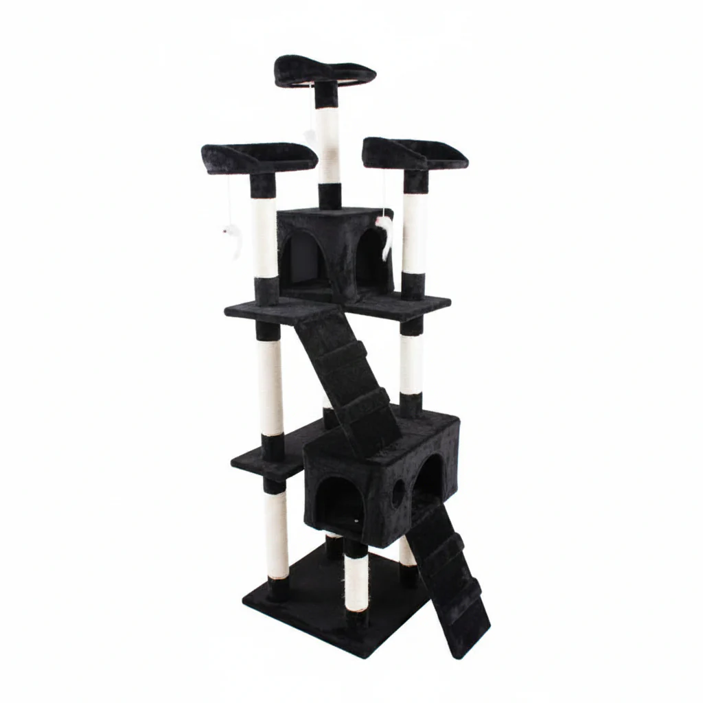 NEW 67-Inch Cat Tree Tower – Multi-Level Playhouse Condo with Toy Ball 67TREEB - Image 4