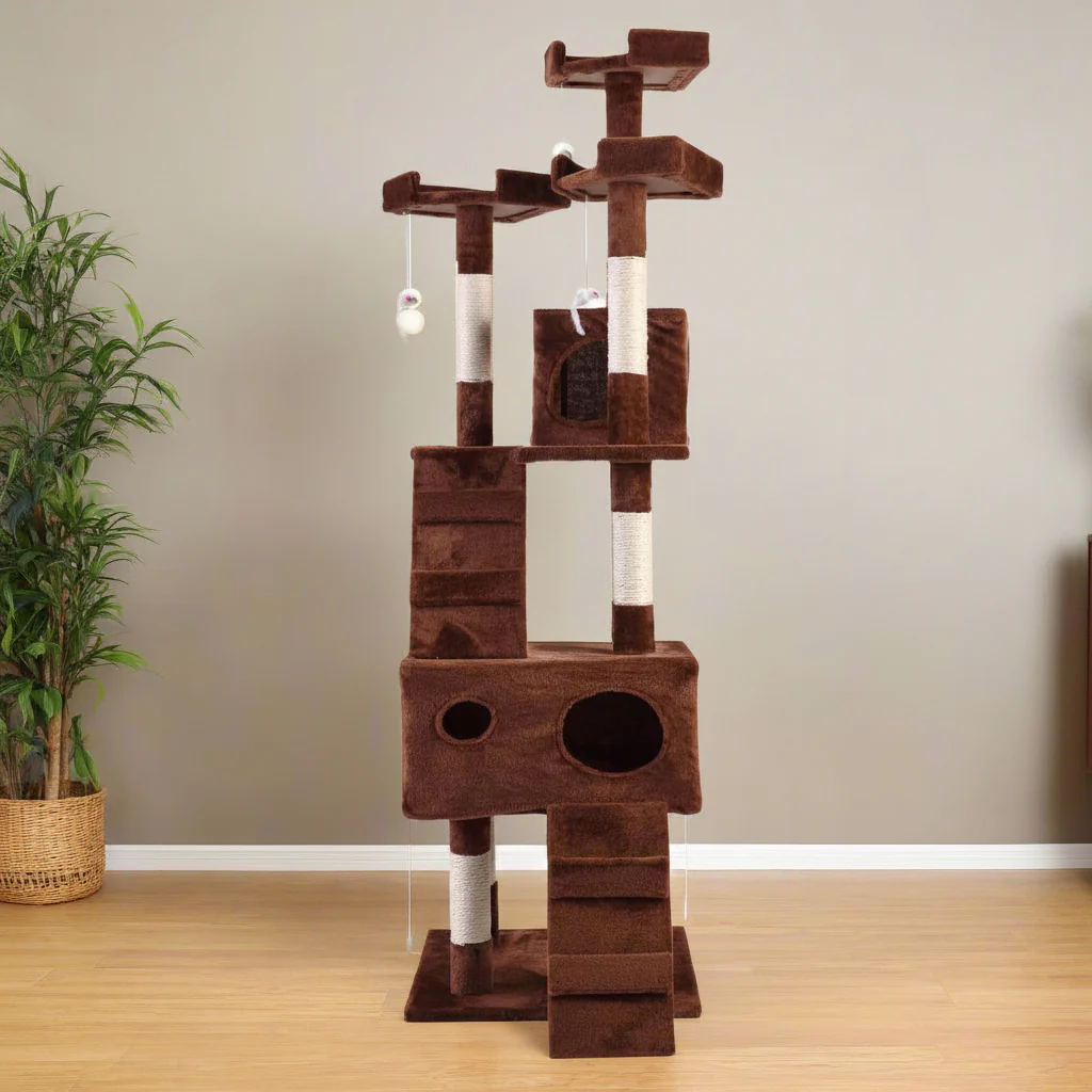 NEW 67-Inch Cat Tree Tower – Multi-Level Playhouse Condo with Toy Ball 67TREEB - Image 5