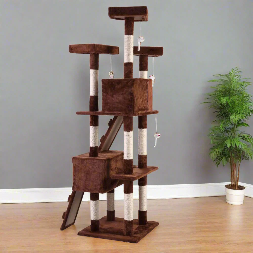 NEW 67-Inch Cat Tree Tower – Multi-Level Playhouse Condo with Toy Ball 67TREEB - Image 6