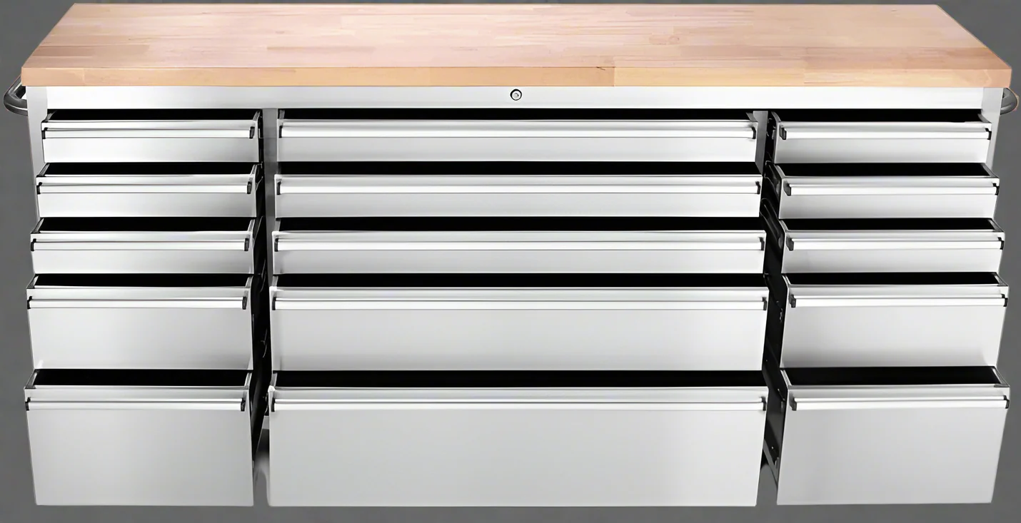 New 6 FT Stainless Steel Tool Bench – 15-Drawer Heavy-Duty Workstation HTC7215W - Image 7
