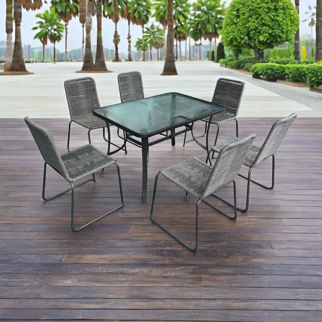 7-Piece Patio Dining Set – Table with 6 Outdoor Chairs | Model YH377 - Image 3