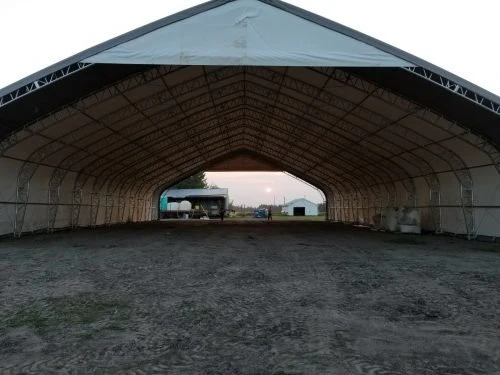 70 Ft Wide Double Truss Storage Building – Heavy-Duty 26.5oz PVC with Dual Winch Doors - Image 9
