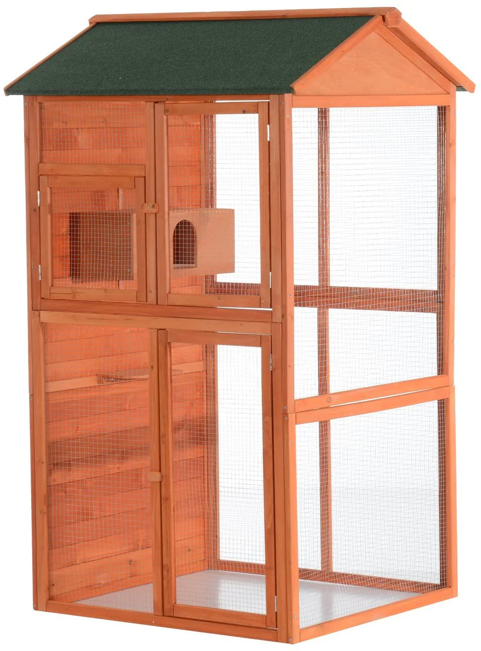 71" Extra Large Outdoor Wooden Bird Aviary Cage with Nesting Box & Perches BC5029 - Image 6