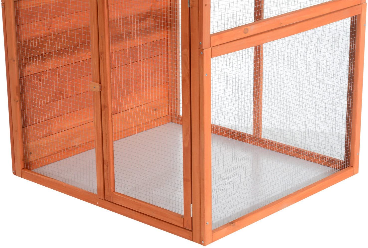 71" Extra Large Outdoor Wooden Bird Aviary Cage with Nesting Box & Perches BC5029 - Image 7