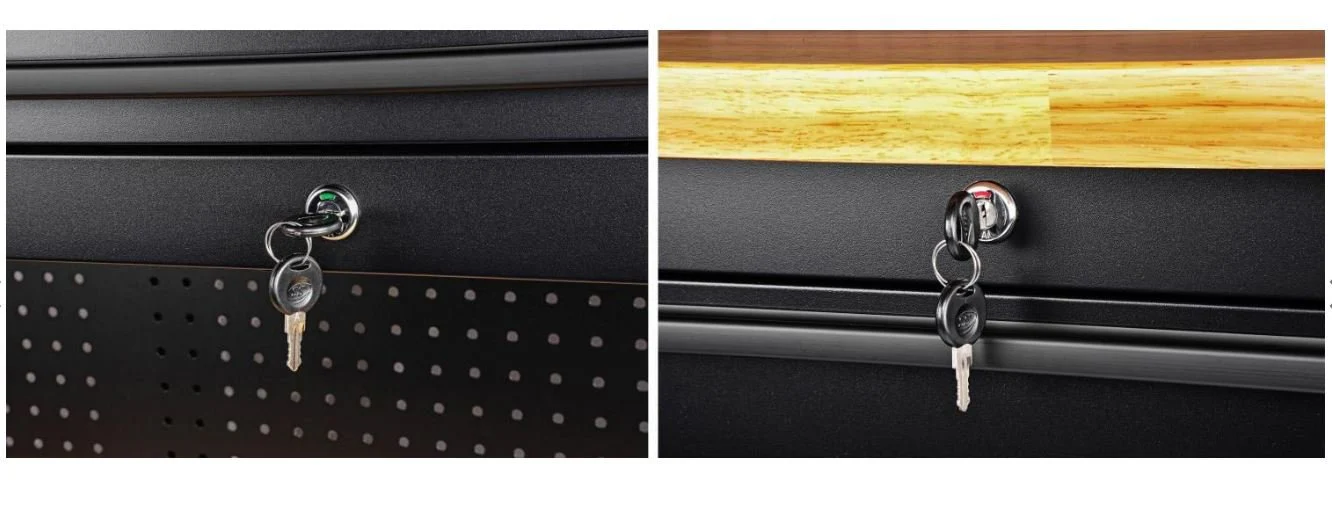 72" 18-Drawer Rolling Tool Chest Workbench – Heavy-Duty Black Steel with Wood Top | Model HTC7218PC - Image 4