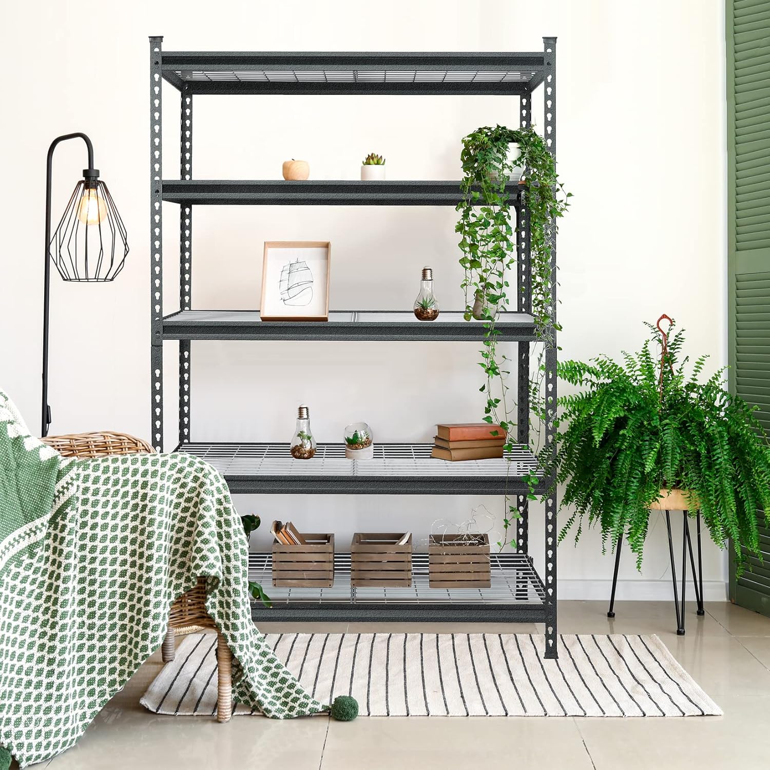Heavy-Duty 5-Tier Metal Wire Storage Rack – 72" × 47" × 24" Garage Shelving Unit, 2200 lb Capacity | RS724724B - Image 5