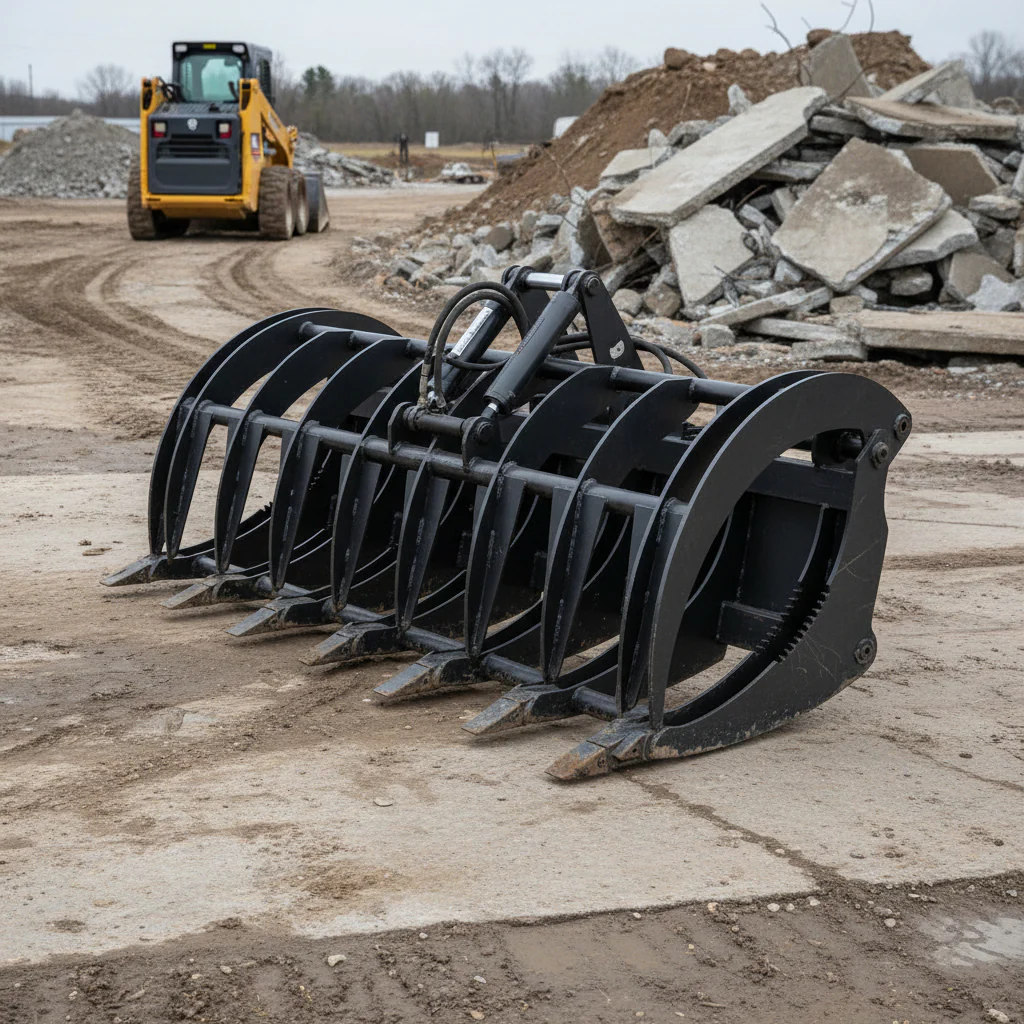 72" & 84" Heavy-Duty Skid Steer Root Grapple – Extreme Land Clearing Rake Attachment