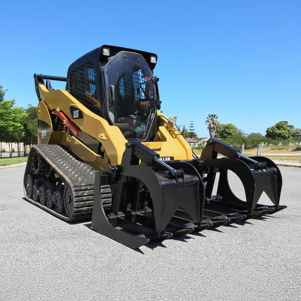 72" & 84" Rock Grapple Buckets for Skid Steer – Heavy-Duty with Dual Hydraulic Cylinders - Image 2