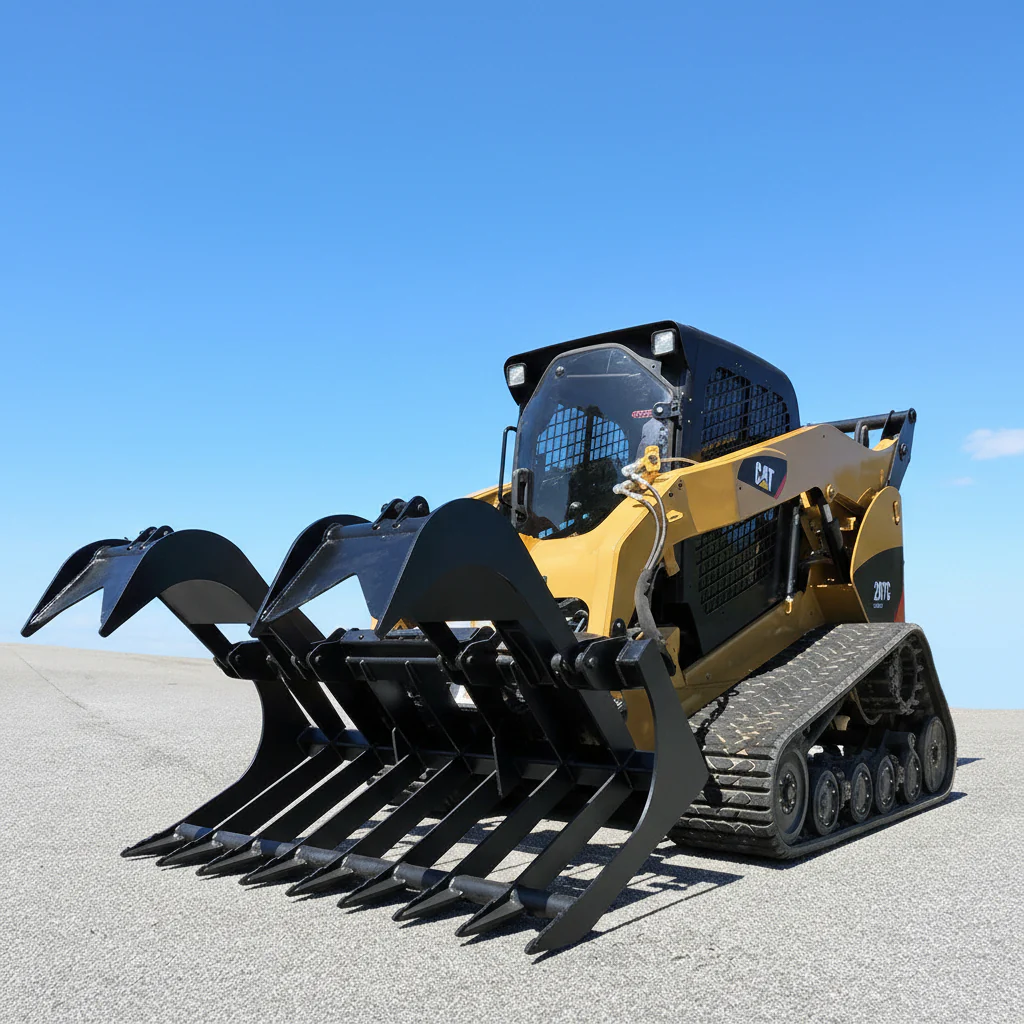 72" & 84" Rock Grapple Buckets for Skid Steer – Heavy-Duty with Dual Hydraulic Cylinders - Image 3