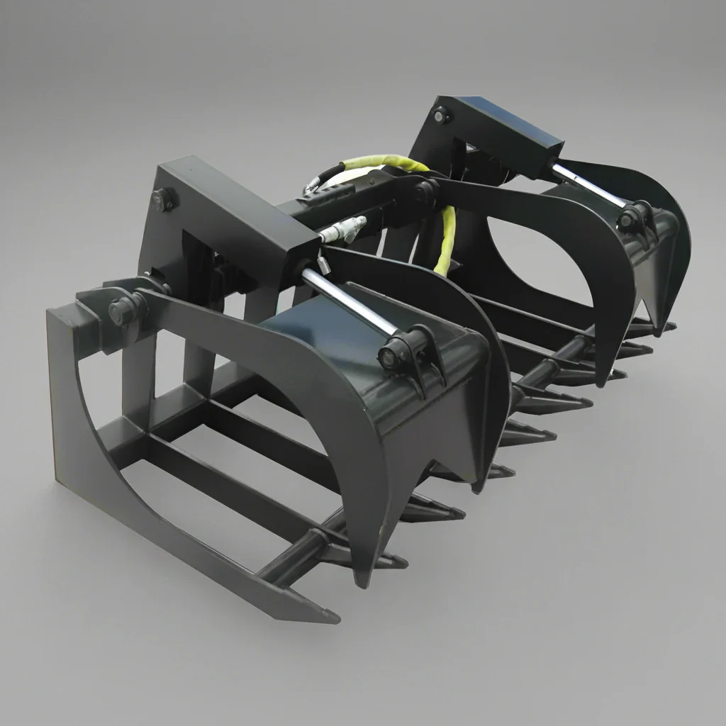 72" & 84" Rock Grapple Buckets for Skid Steer – Heavy-Duty with Dual Hydraulic Cylinders - Image 5