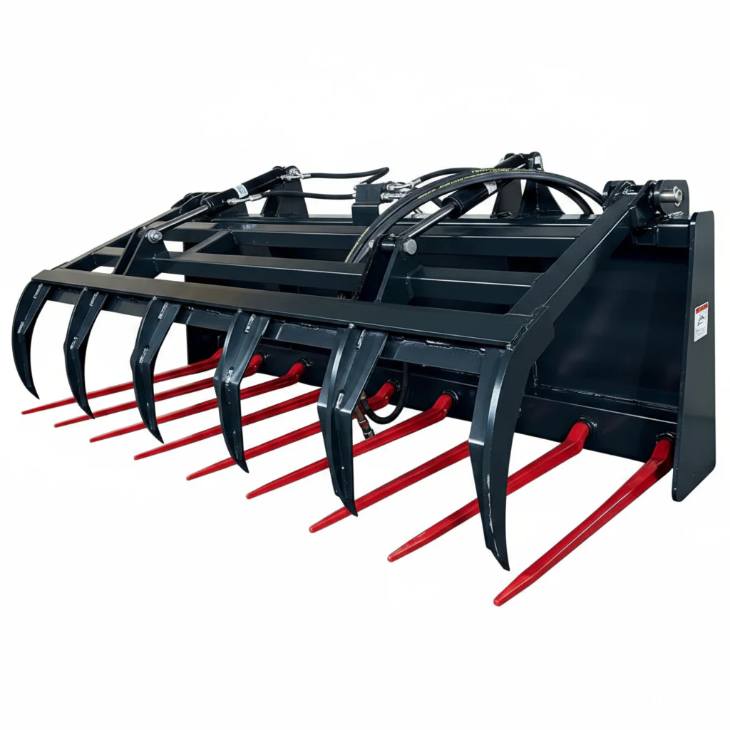 72" Hydraulic Manure Fork Grapple for Skid Steer | Heavy-Duty Farm Attachment MP1200 - Image 2