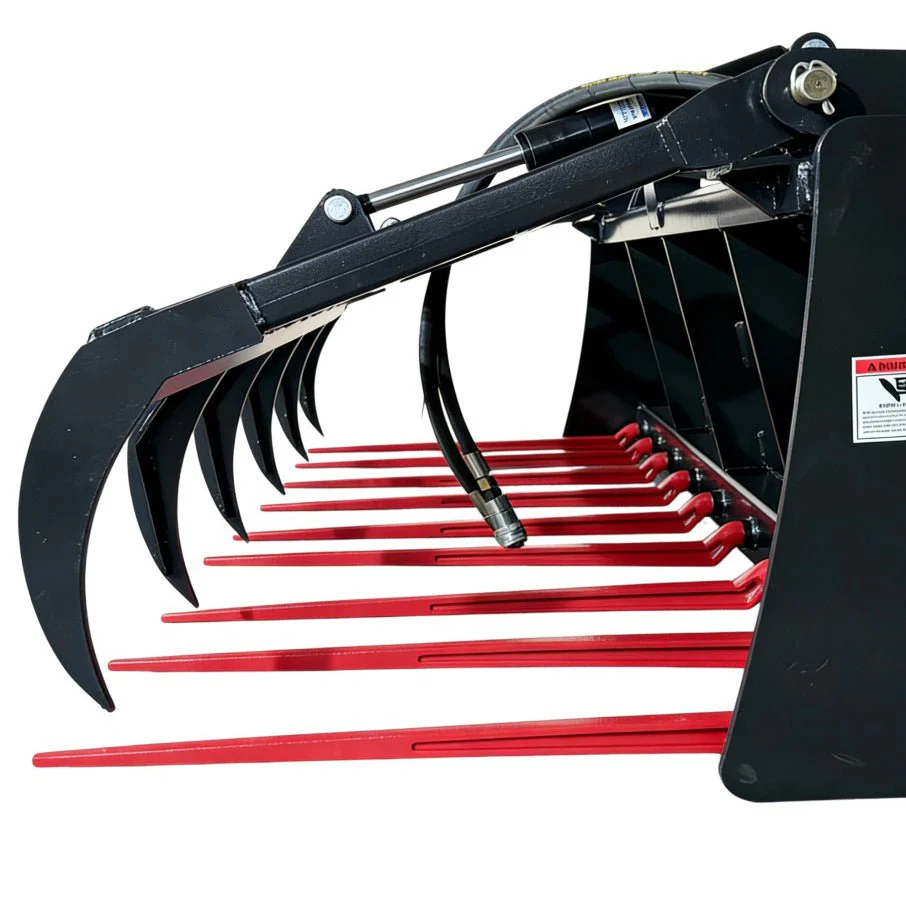 72" Hydraulic Manure Fork Grapple for Skid Steer | Heavy-Duty Farm Attachment MP1200 - Image 3