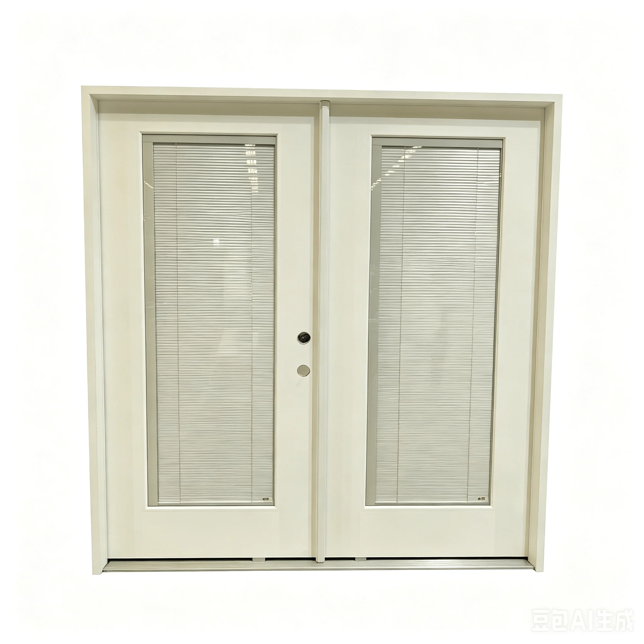 72x80 Double Fiberglass Door with Built-In Blinds Clear Glass Prehung Smooth White Finish Left or Right Active FG00DDLH FG00DDRH - Image 6
