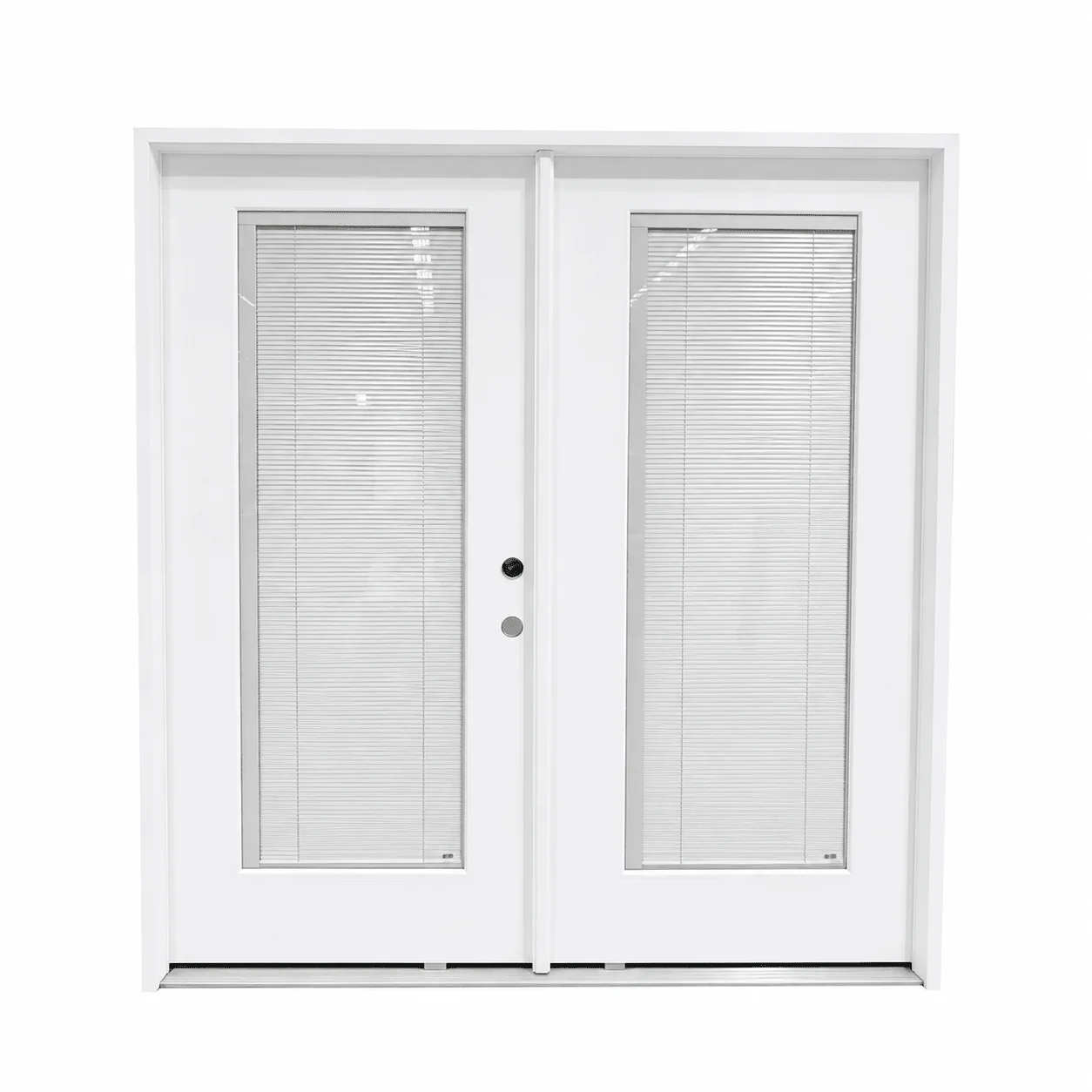 72x80 Double Fiberglass Door with Built-In Blinds Clear Glass Prehung Smooth White Finish Left or Right Active FG00DDLH FG00DDRH - Image 7