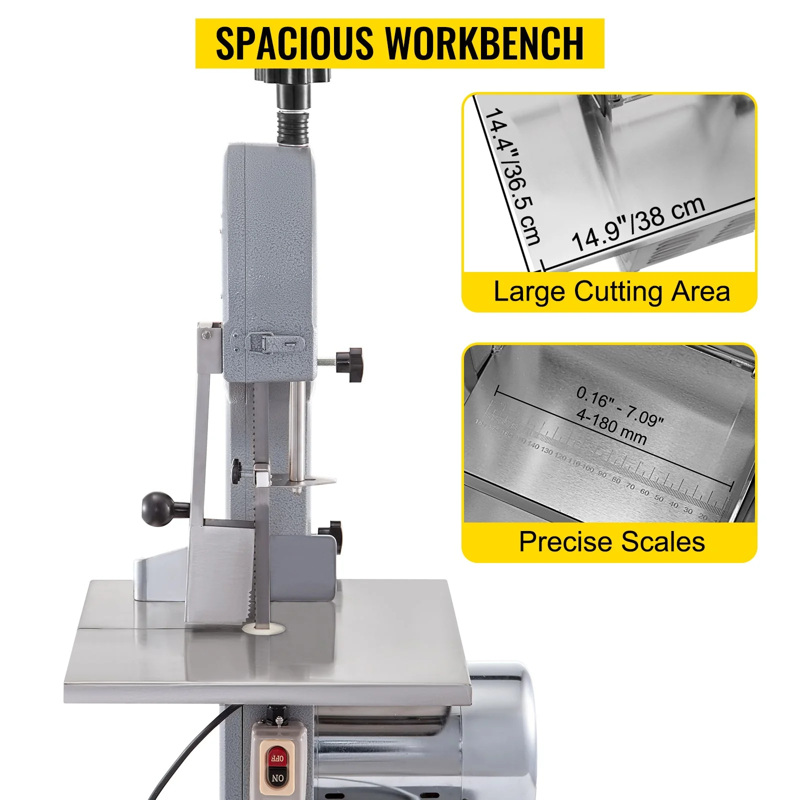 Commercial Stainless Steel Meat & Bone Saw – 750W Heavy-Duty Cutting Machine (Model: BR0741) - Image 3