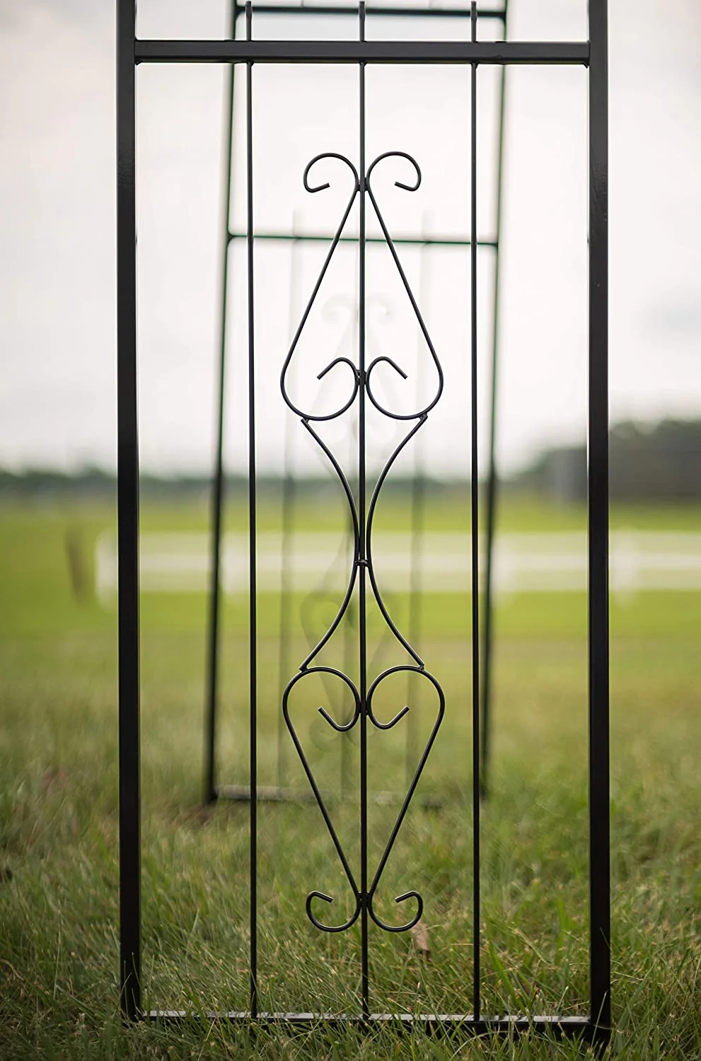 77" Steel Garden Arbor Arch – Black Trellis for Vines & Weddings | XYZ118 - Image 4