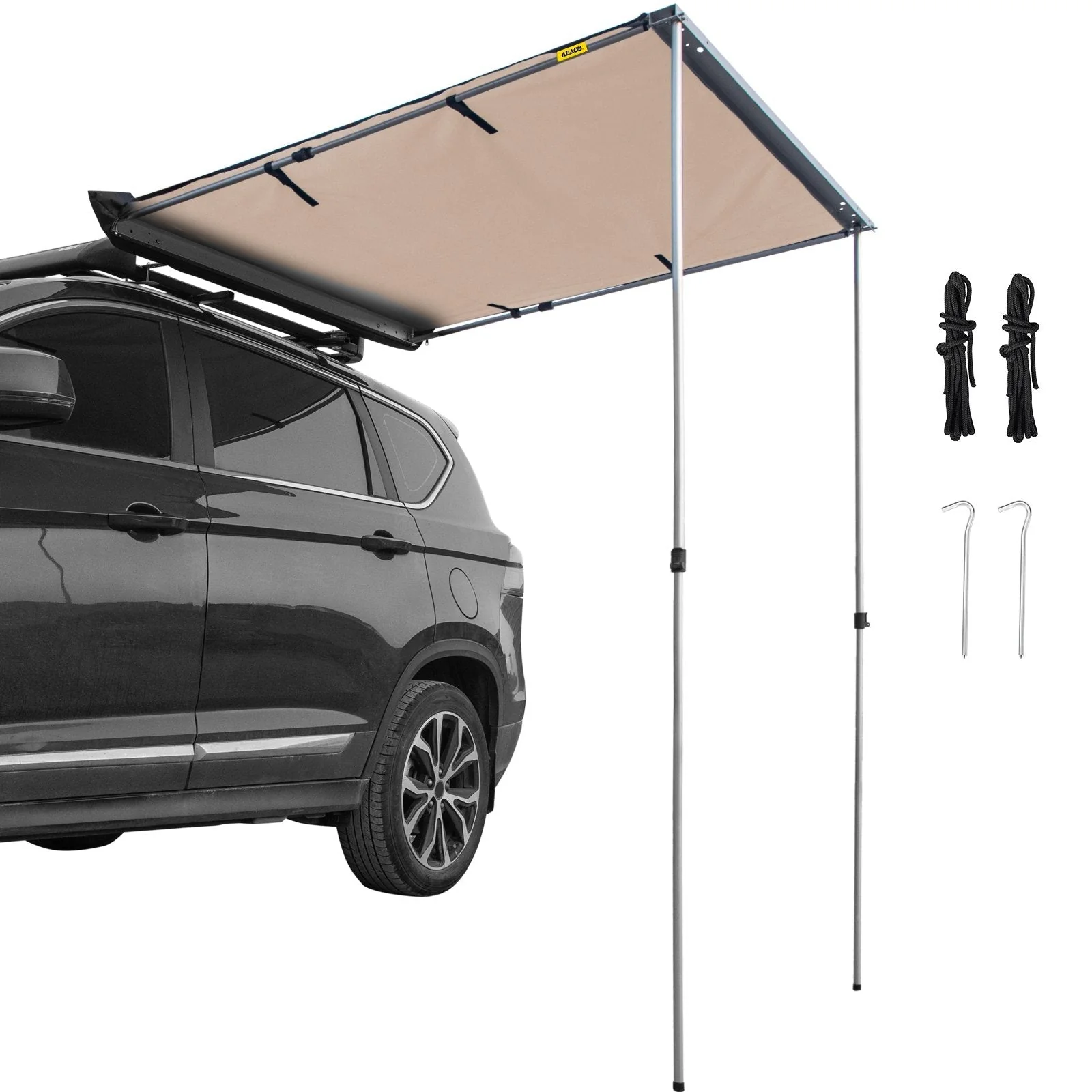 8.2×8.2 ft Retractable Car Side Awning – Waterproof Vehicle Tent with Adjustable Height & UV Protection