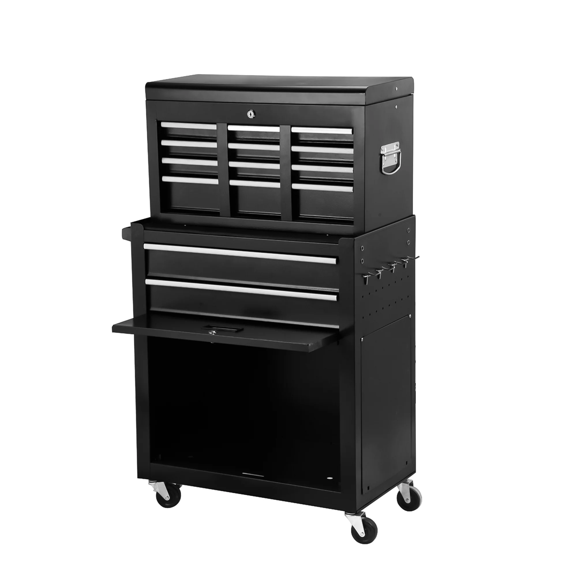 8 Drawer Rolling Tool Cabinet with Casters Heavy Duty Steel Garage Storage – Black Red Blue Orange - Image 6