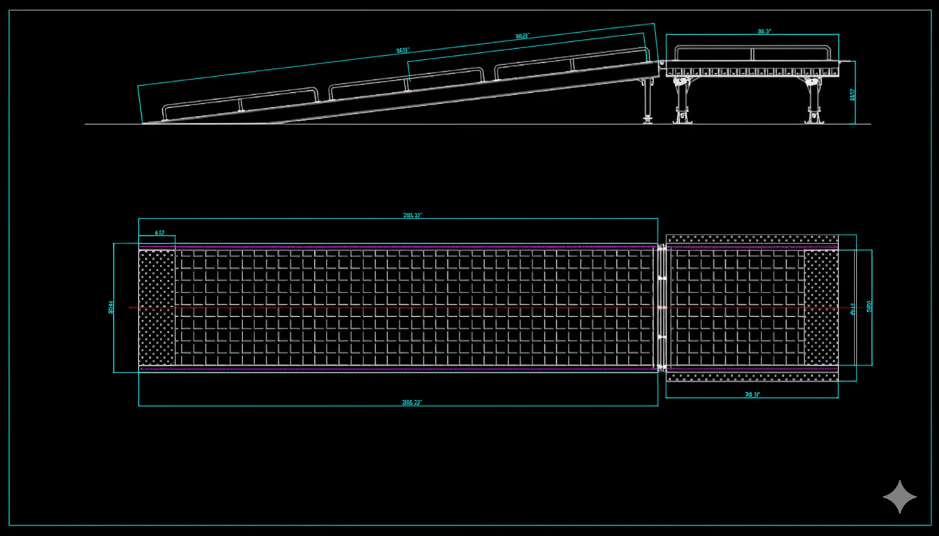 8 FT Heavy-Duty Loading Dock Ramp – Forklift-Compatible Industrial Yard Ramp | HR0515 - Image 2