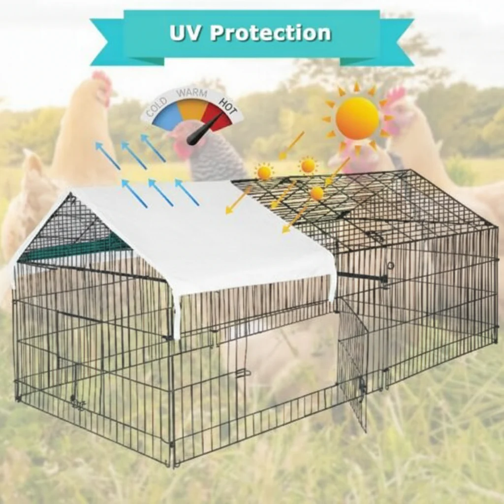 88" Dog Kennel, Rabbit & Chicken Cage Animal Enclosure with Cover – SKU: DCF40 - Image 2