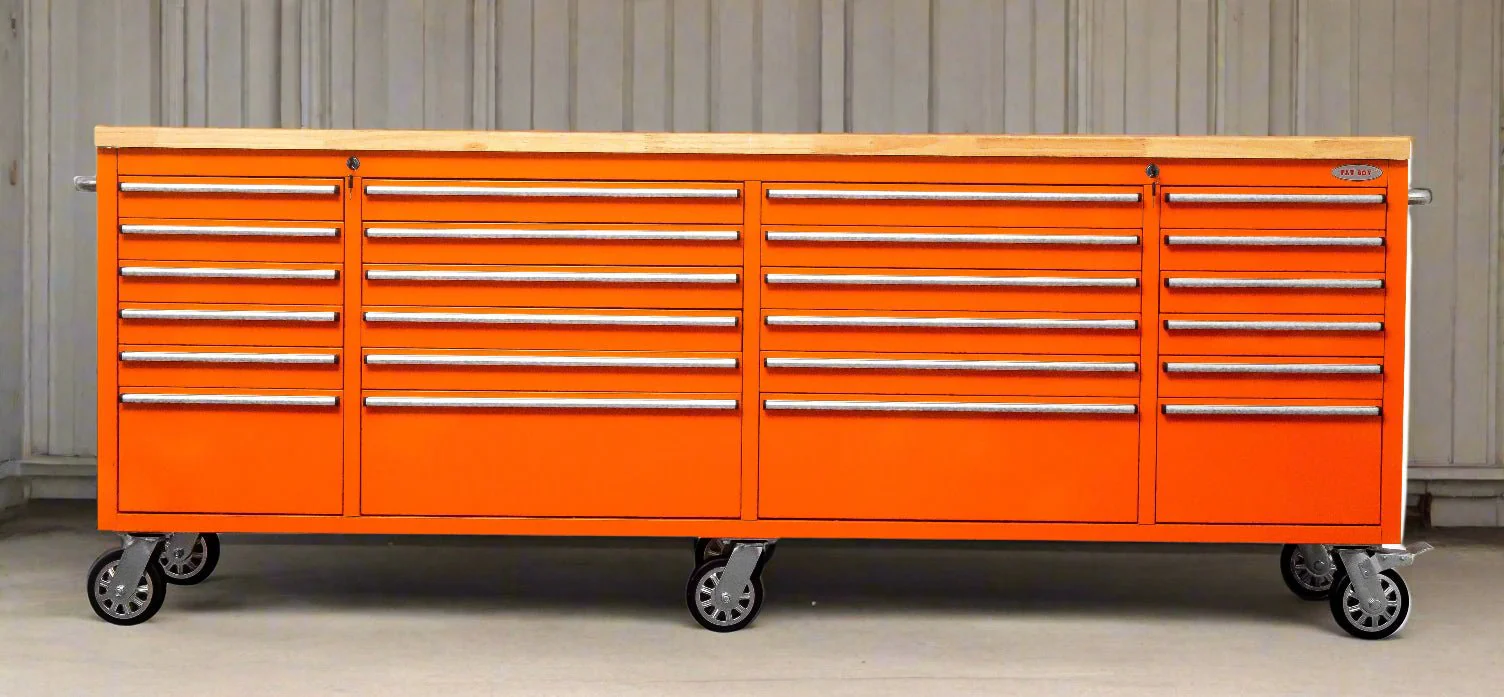 8 FT Fatboy 24-Drawer Heavy-Duty Workbench with Power Outlets & USB Charging – Industrial Tool Bench for Garage & Workshop Organization | - Image 18