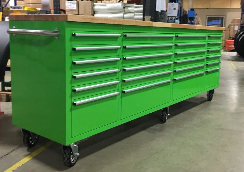 8 FT Fatboy 24-Drawer Heavy-Duty Workbench with Power Outlets & USB Charging – Industrial Tool Bench for Garage & Workshop Organization | - Image 21